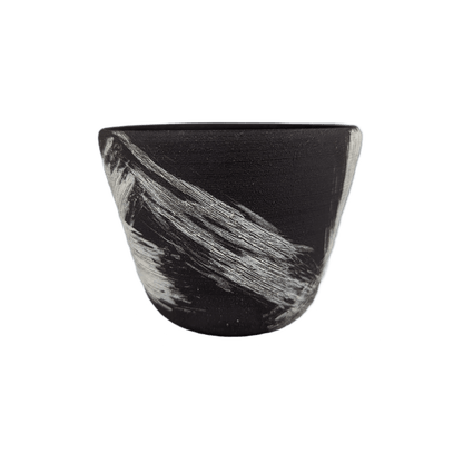 small plant pot, large brush marks - Mud and Plants